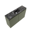 MONDIAZ TURE-DLUX 80cm toiletmeubel Army. EDEN wastafel Lava positie midden. Met 1 kraangat. SW1103696