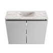 MONDIAZ TURE-DLUX 60cm toiletmeubel Plata. EDEN wastafel Glace positie midden. Met 1 kraangat. SW1103455