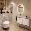 MONDIAZ TURE-DLUX 80cm toiletmeubel Rosee. EDEN wastafel Glace positie links. Zonder kraangat. SW1103499