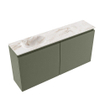 MONDIAZ TURE-DLUX 100cm toiletmeubel Army. EDEN wastafel Frappe positie links. Zonder kraangat. SW1102638