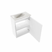 MONDIAZ TURE-DLUX 40cm toiletmeubel Talc. EDEN wastafel Ostra positie links. Met 1 kraangat. SW1104650
