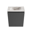 MONDIAZ TURE-DLUX 40cm toiletmeubel Dark Grey. EDEN wastafel Glace positie midden. Zonder kraangat. SW1103200