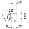 Duravit HappyD 2 closetpot diepspoel staand back to wall 36.5x57cm incl. bevestiging afvoer horizontaal m. WG wit SW54350