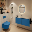 MONDIAZ TURE-DLUX 100cm toiletmeubel Jeans. EDEN wastafel Opalo positie midden. Zonder kraangat. SW1104380