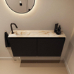 MONDIAZ TURE-DLUX 100cm toiletmeubel Urban. EDEN wastafel Frappe positie links. Met 1 kraangat. SW1102623