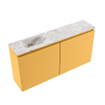 MONDIAZ TURE-DLUX 100cm toiletmeubel Ocher. EDEN wastafel Glace positie links. Zonder kraangat. SW1103379