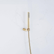 Fortifura Calvi Thermostatische badkraan met staafhanddouche, handdouchehouder en metalen doucheslang Geborsteld Messing PVD (Goud) SW811969