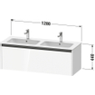 Duravit Ketho 2 wastafelonderbouwkast met 1 lade voor dubbele wastafel 128x48x44cm met greep antraciet eiken terra mat SW771911
