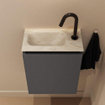 MONDIAZ TURE-DLUX 40cm toiletmeubel Dark Grey. EDEN wastafel Ostra positie links. Met 1 kraangat. SW1104791