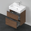 Duravit D-Neo wastafelonderkast 58.4x62.5x37.2cm 2 lades Noten (donker) Mat SW640972