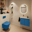 MONDIAZ TURE-DLUX 60cm toiletmeubel Jeans. EDEN wastafel Ostra positie links. Zonder kraangat. SW1104904