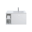 Duravit ME by Starck meubelwastafel asymmetrisch met wastafel rechts 83x49cm 1 kraangat met overloop mat wit SW297060