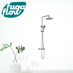 FugaFlow Eccelente Sobrado Badkamer Regendoucheset - thermostatisch - hoofddouche 25cm - ronde handdouche - Gunmetal PVD SW1124372