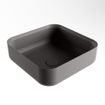 Mondiaz Binx Waskom - 36x36x13cm - vierkant - opbouw - Solid surface - Darkgrey/Darkgrey SW643514