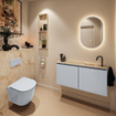 MONDIAZ TURE-DLUX 100cm toiletmeubel Clay. EDEN wastafel Frappe positie rechts. Met 1 kraangat. SW1102767