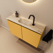 MONDIAZ TURE-DLUX 80cm toiletmeubel Ocher. EDEN wastafel Frappe positie midden. Met 1 kraangat. SW1102869