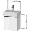 Duravit D-Neo wastafelonderkast 43.4x44x32.2cm Linksdraaiend 1 deur wit Hoogglans SW640723