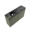 MONDIAZ TURE-DLUX 80cm toiletmeubel Army. EDEN wastafel Lava positie links. Zonder kraangat. SW1103652
