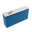 MONDIAZ TURE-DLUX 100cm toiletmeubel Jeans. EDEN wastafel Glace positie links. Met 1 kraangat. SW1103367