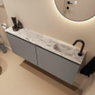 MONDIAZ TURE-DLUX 120cm toiletmeubel Smoke. EDEN wastafel Glace positie rechts. Met 1 kraangat. SW1103574