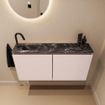 MONDIAZ TURE-DLUX 100cm toiletmeubel Rosee. EDEN wastafel Lava positie links. Met 1 kraangat. SW1103971