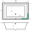 Xenz Society ligbad 190x120x50cm met poten zonder afvoer Acryl Pergamon Hoogglans SW103464