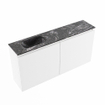 MONDIAZ TURE-DLUX 100cm toiletmeubel Talc. EDEN wastafel Lava positie links. Zonder kraangat. SW1103606