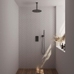Brauer Black Edition Regendoucheset inbouw - hoofddouche 30 cm - 2 functies - inclusief inbouwdeel - handdouche Staaf 1 stand - mat zwart SW538422