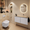 MONDIAZ TURE-DLUX 100cm toiletmeubel Cale. EDEN wastafel Frappe positie rechts. Zonder kraangat. SW1102677