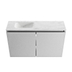 MONDIAZ TURE-DLUX 80cm toiletmeubel Plata. EDEN wastafel Opalo positie links. Met 1 kraangat. SW1104523