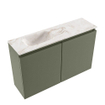 MONDIAZ TURE-DLUX 80cm toiletmeubel Army. EDEN wastafel Frappe positie links. Met 1 kraangat. SW1102652