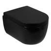 Plieger Kansas Toiletset - UP320 inbouwreservoir - wandcloset - compact - zitting - softclose - mat zwarte bedieningsplaat - ronde knoppen - mat zwart SW1223030