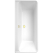 Villeroy & boch Collaro half vrijstaand back to wall bad 180x80cm rechthoek overloop goud Acryl Glans Wit SW354244