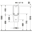 Duravit Starck 3 urinoir met sproeikop met sifon met bevestiging met achterinlaat met vlieg met wondergliss wit 0290487