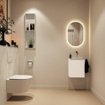 MONDIAZ TURE-DLUX 40cm toiletmeubel Talc. EDEN wastafel Opalo positie rechts. Zonder kraangat. SW1104121