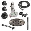Brauer Gunmetal Edition Regendoucheset inbouw - hoofddouche 30cm - 3 gladde knoppen - rechte wandarm - handdouche staaf 1 stand - PVD - geborsteld gunmetal SW715825
