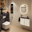 MONDIAZ TURE-DLUX 60cm toiletmeubel Talc. EDEN wastafel Lava positie links. Met 1 kraangat. SW1103618
