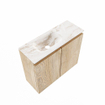 MONDIAZ TURE-DLUX 60cm toiletmeubel Washed Oak. EDEN wastafel Frappe positie links. Zonder kraangat. SW1103089