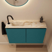 MONDIAZ TURE-DLUX 80cm toiletmeubel Smag. EDEN wastafel Frappe positie links. Met 1 kraangat. SW1103030