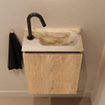 MONDIAZ TURE-DLUX 40cm toiletmeubel Washed Oak. EDEN wastafel Frappe positie rechts. Met 1 kraangat. SW1103041