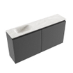 MONDIAZ TURE-DLUX 100cm toiletmeubel Dark Grey. EDEN wastafel Ostra positie links. Zonder kraangat. SW1104801