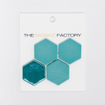 SAMPLE The Mosaic Factory Valencia mozaïektegel 4.3x4.9x0.5cm hexagon turquoise mat en glans voor wand en vloer en voor binnen en buiten vorstbestendig SW862225