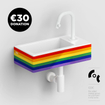 Clou Flush 3 fontein - 36x18x9cm - keramiek - 1 kraangat rechts - glans regenboog (multi) SW1108675