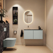 MONDIAZ TURE-DLUX 100cm toiletmeubel Greey. EDEN wastafel Lava positie links. Zonder kraangat. SW1103832