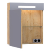 BRAUER Promise spiegelkast - 60x70x15cm -- met directe verlichting 1 linksdraaiende enkelzijdige spiegeldeur Forest Tan SW371669