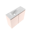 MONDIAZ TURE-DLUX 60cm toiletmeubel Rosee. EDEN wastafel Opalo positie links. Zonder kraangat. SW1104493