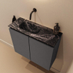 MONDIAZ TURE-DLUX 60cm toiletmeubel Dark Grey. EDEN wastafel Lava positie links. Zonder kraangat. SW1103780