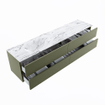 MONDIAZ VICA-DLUX Badkamermeubelset - 200cm - onderkast army - 4 lades - inbouw wastafel cloud links - 1 kraangat - 60cm hoge versie - glace SW1088150