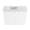 MONDIAZ TURE-DLUX 60cm toiletmeubel Talc. EDEN wastafel Opalo positie links. Met 1 kraangat. SW1104132