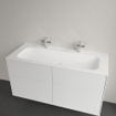 Villeroy & Boch Finion meubelwastafel met 2 kraangaten 120x50cm Ceramic+ zonder overloop stone white SW209578